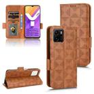 For vivo Y01 / Y15s 2021 Symmetrical Triangle Leather Phone Case(Brown) - 1