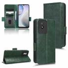 For vivo Y02 4G Symmetrical Triangle Leather Phone Case(Green) - 1