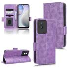 For vivo Y02 4G Symmetrical Triangle Leather Phone Case(Purple) - 1