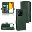 For vivo Y35 4G Symmetrical Triangle Leather Phone Case(Green) - 1