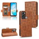 For Infinix Hot 12i Symmetrical Triangle Leather Phone Case(Brown) - 1