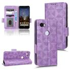 For Google Pixel 3 Lite / 3a Symmetrical Triangle Leather Phone Case(Purple) - 1