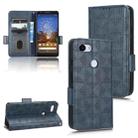 For Google Pixel 3 Lite XL / 3a XL Symmetrical Triangle Leather Phone Case(Blue) - 1