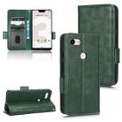 For Google Pixel 3 XL Symmetrical Triangle Leather Phone Case(Green) - 1