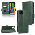 For Google Pixel 4 XL Symmetrical Triangle Leather Phone Case(Green) - 1