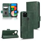 For Google Pixel 4a 5G Symmetrical Triangle Leather Phone Case(Green) - 1