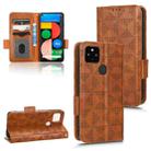 For Google Pixel 4a 5G Symmetrical Triangle Leather Phone Case(Brown) - 1