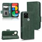 For Google Pixel 5 Symmetrical Triangle Leather Phone Case(Green) - 1