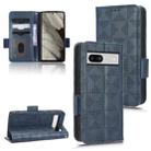For Google Pixel 7a Symmetrical Triangle Leather Phone Case(Blue) - 1