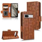 For Google Pixel 7a Symmetrical Triangle Leather Phone Case(Brown) - 1