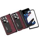 For OPPO Find N2 Integrated Napa Pattern All-inclusive Magnetic Phone Case with Hinge(Wine Red) - 1