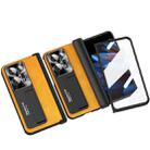 For OPPO Find N2 Integrated Napa Pattern All-inclusive Magnetic Phone Case with Hinge(Yellow) - 1