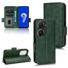 For Asus Zenfone 9 Symmetrical Triangle Leather Phone Case(Green) - 1