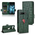 For Asus ROG Phone 3 Strix / 3 ZS661KL Symmetrical Triangle Leather Phone Case(Green) - 1