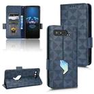 For Asus ROG Phone 5 Symmetrical Triangle Leather Phone Case(Blue) - 1