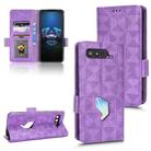 For Asus ROG Phone 5 Symmetrical Triangle Leather Phone Case(Purple) - 1