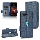 For Asus ROG Phone II Symmetrical Triangle Leather Phone Case(Blue) - 1