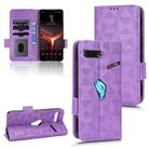 For Asus ROG Phone II Symmetrical Triangle Leather Phone Case(Purple) - 1