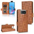 Symmetrical Triangle Leather Phone Case For Asus Zenfone 7 Pro ZS671KS / 7 ZS670KS / 8 Flip ZS672KS (Brown) - 1