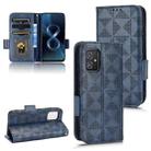 For Asus Zenfone 8 ZS590KS Symmetrical Triangle Leather Phone Case(Blue) - 1