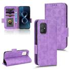 For Asus Zenfone 8 ZS590KS Symmetrical Triangle Leather Phone Case(Purple) - 1