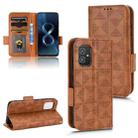 For Asus Zenfone 8 ZS590KS Symmetrical Triangle Leather Phone Case(Brown) - 1