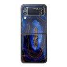 For Samsung Galaxy Z Flip3 5G Marble Pattern Glass Protective Phone Case(Dark Blue) - 1