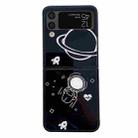 For Samsung Galaxy Z Flip4 5G Minimal Astronaut Pattern Glass Protective Phone Case(Black) - 1