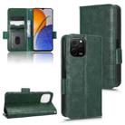 For Huawei nova Y61 Symmetrical Triangle Leather Phone Case(Green) - 1