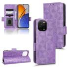 For Huawei nova Y61 Symmetrical Triangle Leather Phone Case(Purple) - 1