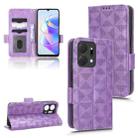 For Honor X7a Symmetrical Triangle Leather Phone Case(Purple) - 1