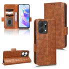 For Honor X7a Symmetrical Triangle Leather Phone Case(Brown) - 1