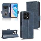 For Honor X8a Symmetrical Triangle Leather Phone Case(Blue) - 1