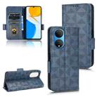 For Honor X7 Symmetrical Triangle Leather Phone Case(Blue) - 1