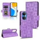 For Honor X7 Symmetrical Triangle Leather Phone Case(Purple) - 1