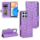 For Honor X8 Symmetrical Triangle Leather Phone Case(Purple) - 1