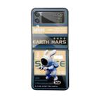 For Samsung Galaxy Z Flip3 5G Astronaut Pattern Glass Protective Phone Case(Black) - 1