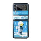 For Samsung Galaxy Z Flip3 5G Astronaut Pattern Glass Protective Phone Case(Blue) - 1
