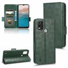 For Nokia C21 Plus Symmetrical Triangle Leather Phone Case(Green) - 1