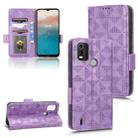 For Nokia C21 Plus Symmetrical Triangle Leather Phone Case(Purple) - 1