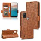 For Nokia C21 Plus Symmetrical Triangle Leather Phone Case(Brown) - 1