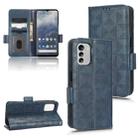 For Nokia G60 5G Symmetrical Triangle Leather Phone Case(Blue) - 1