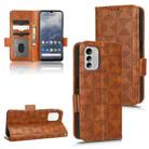 For Nokia G60 5G Symmetrical Triangle Leather Phone Case(Brown) - 1
