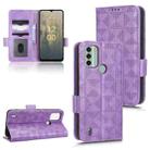 For Nokia C31 Symmetrical Triangle Leather Phone Case(Purple) - 1