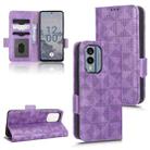 For Nokia X30 5G Symmetrical Triangle Leather Phone Case(Purple) - 1