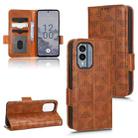 For Nokia X30 5G Symmetrical Triangle Leather Phone Case(Brown) - 1