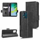 For Motorola Moto E13 4G Symmetrical Triangle Leather Phone Case(Black) - 1