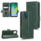 For Motorola Moto E13 4G Symmetrical Triangle Leather Phone Case(Green) - 1