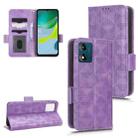 For Motorola Moto E13 4G Symmetrical Triangle Leather Phone Case(Purple) - 1