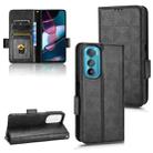 For Motorola Edge 30 Symmetrical Triangle Leather Phone Case(Black) - 1